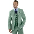 thumbnail image 1 of Lycody 3pcs Linen Mens Suit Vintage Retro Wedding Prom Suits Slim Fit Jacket Blazer Groom Tuxedos Dinner Party, 1 of 7