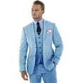 thumbnail image 1 of Lycody 3pcs Linen Mens Suit Vintage Retro Wedding Prom Suits Slim Fit Jacket Blazer Groom Tuxedos Dinner Party, 1 of 7