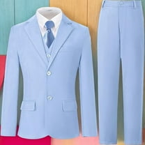 Lycody 5PCS Boys Formal Slim Suit Teen Dress Clothes Bearer Pants Vest Shirt BowTie or Tie Wedding Ring Outfit for Kids Fit Suit for Graduate Easter