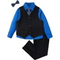 thumbnail image 1 of Lycody 5PCS Boys Formal Slim Suit for Teen Vest Pants Shirt Bowtie and Tie Set Dresswear wedding Prom, 1 of 11