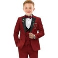 thumbnail image 1 of Lycody 5pcs Boys Suits Slim Fit Toddler Tuxedo Suit Set for Teen Boy Formal Dress Clothes Peaked Lapel Kids Wedding Outfit for Party Wedding Homecoming 2T-20 for Kids and Boys, 1 of 6