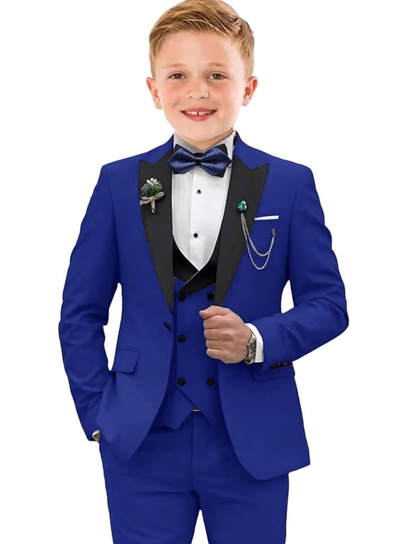 5pcs Boys Suits Slim Fit Toddler Tuxedo Suit Set for Teen Boy Formal Dress Clothes Peaked Lapel Kids Wedding Outfit for Party Wedding Homecoming 2T-20 for Kids and Boys