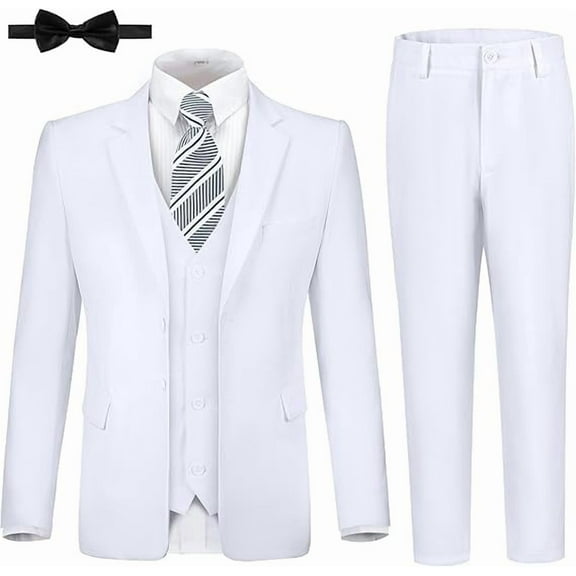 Lycody Boy's Formal Suit Set 6 piece Slim Fit Kids Tuxedo Suits for Wedding Teen Toddler Boy Dress Suit Outfit