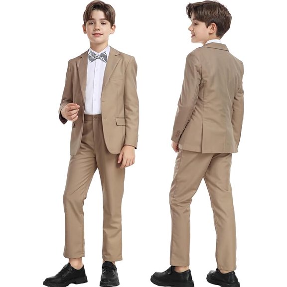 Lycody Boys' 3 pieces Suits Formal Tuxedo Slim Fit Boys Suit Set for Wedding Outfit Teen Boy Dress Clothes