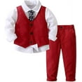 thumbnail image 1 of Lycody Boys' 4-Piece Formal Suit Set Dress Shirt Vest Pants and Tie Wedding Birthday Party Suit, 1 of 5