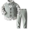 thumbnail image 1 of Lycody Boys' 4-Piece Formal Suit Set Dress Shirt Vest Pants and Tie Wedding Birthday Party Suit, 1 of 5