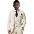 thumbnail image 1 of Lycody Boys Elegant Single Breasted Suit for Wedding 3 Piece Slim Fit Suits for Boys Suits for Summer Beach Wedding Homecoming Graduate Party Prom, 1 of 7