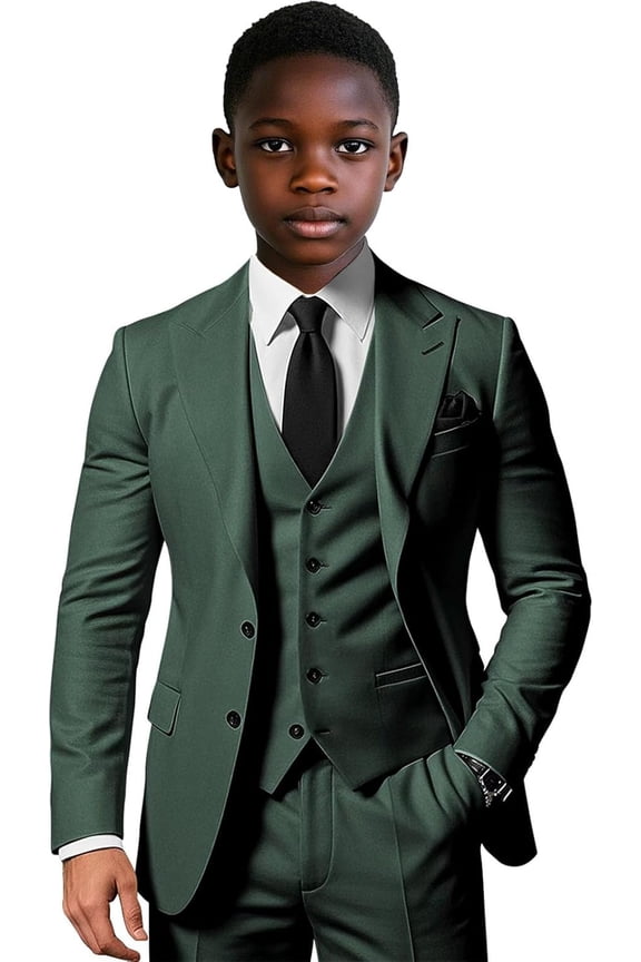 Boys Elegant Single Breasted Suit for Wedding 3 Piece Slim Fit Suits for Boys Suits for Summer Beach Wedding Homecoming Graduate Party Prom