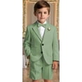 thumbnail image 1 of Lycody Boys Formal Slim Fit Toddler Suit Set for Kids and Teen Tuxedo Suit 2 Pieces Patch Pockets Suit Jacket and Shorts Set for Boys for Wedding Graduation Outfit, 1 of 7