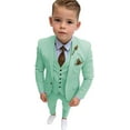 thumbnail image 1 of Lycody Boys Formal Slim Fit Toddler Suit Set for Kids Single Breasted Teen Tuxedo Suit for Wedding Graduation Outfit Blazer Vest Pants Set, 1 of 9
