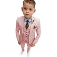 thumbnail image 1 of Lycody Boys Formal Slim Fit Toddler Suit Set for Kids Single Breasted Teen Tuxedo Suit for Wedding Graduation Outfit Blazer Vest Pants Set, 1 of 9