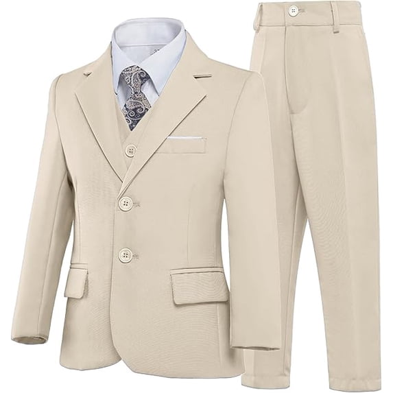 Lycody Boys’ Formal Suit 5 Piece Set, Toddler Tuxedos for Wedding, Suits for Teens Boy Dress School Clothes