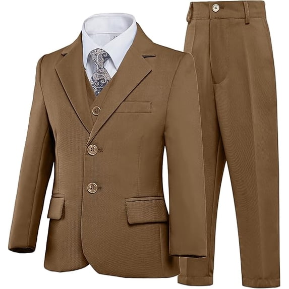 Lycody Boys’ Formal Suit 5 Piece Set, Toddler Tuxedos for Wedding, Suits for Teens Boy Dress School Clothes