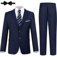 thumbnail image 1 of Lycody Boys Formal Suits Slim Fit 5 Piece Kids Suit Jacket Pants Set with Dress Shirt and Tie for Wedding Prom, 1 of 6