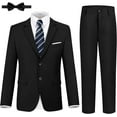 thumbnail image 1 of Lycody Boys Formal Suits Slim Fit 5 Piece Kids Suit Jacket Pants Set with Dress Shirt and Tie for Wedding Prom, 1 of 5