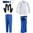 thumbnail image 1 of Lycody Boys Formal Suspenders Suits Set Adjustable Waist Pants Shirt and Tie 4 Piece Slim Suits for Kids and Teen 2T-20Y for Graduation Wedding Prom Part Outfit Summer, 1 of 5