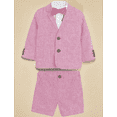 thumbnail image 1 of Lycody Boys Linen Child 2 Pieces Suit Blazer+Shorts Wedding Party Set Kids Spring Summer Clothes Set Child Performance Graduation Sandbeach, 1 of 8