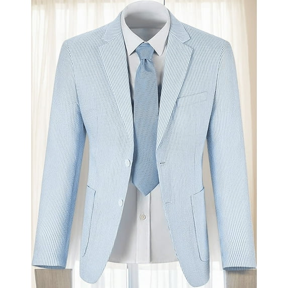 Lycody Boys Seersucker Slim Fit Jacket Lightweight Breathable Blazer Casual Stylish Summer Sport Coat for Wedding Travel Sandbeach Graduation