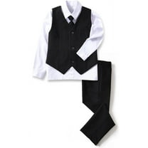 Lycody Boys Suit 4 pieces Dress Clothes Ring Bearer Outfit Homecoming Dresses Boy Vest and Pants Set for Kids Wedding Tuxedo Suits