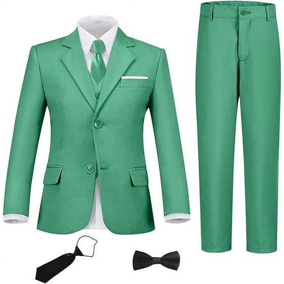 Lycody Boys Suit Set Slim Fit Kids Formal Suits Toddler Tuxedo Wedding Prom Classic Suits for Boy Teen Black Blue Dress Outfit