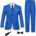 thumbnail image 1 of Lycody Boys Suit Set Slim Fit Kids Formal Suits Toddler Tuxedo Wedding Prom Classic Suits for Boy Teen Black Blue Dress Outfit, 1 of 6