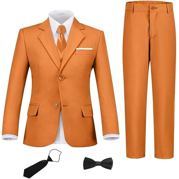 Lycody Boys Suit Set Slim Fit Kids Formal Suits Toddler Tuxedo Wedding Prom Classic Suits for Boy Teen Black Blue Dress Outfit