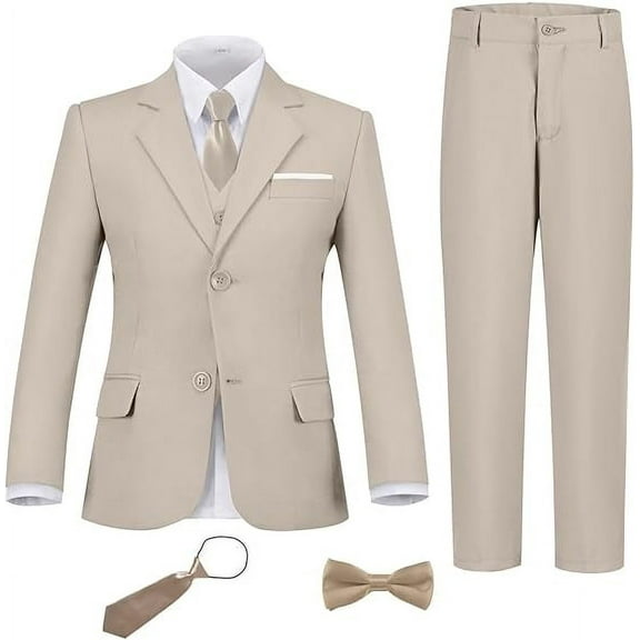 Lycody Boys Suit Set Slim Fit Kids Formal Suits Toddler Tuxedo Wedding Prom Classic Suits for Boy Teen Black Blue Dress Outfit