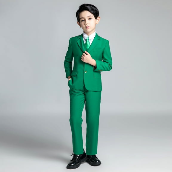 Lycody Boys Suit for Kids Tuxedo Wedding Ring Bearer Outfit Boy Formal Suits 5 Piece Slim Fit Dresswear Suit Set