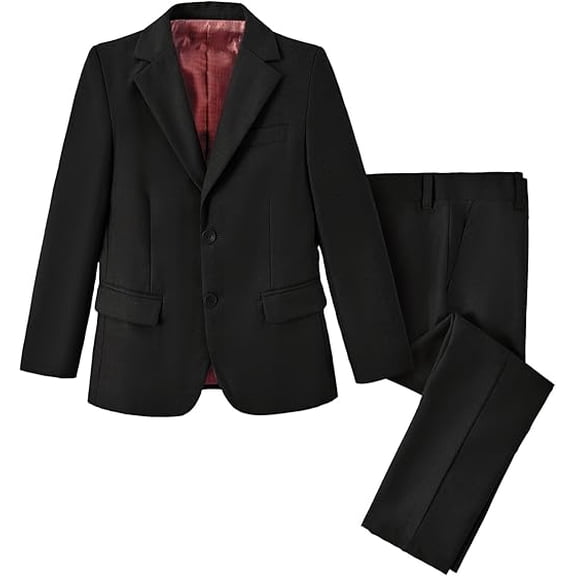 Lycody Boys' Suits 3-Piece Formal Slim Fit Suit Set for Boys Wedding Ring Bearer Outfit with Blazer and Pants