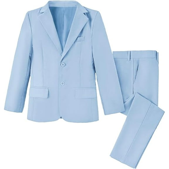 Lycody Boys' Suits 3-Piece Formal Slim Fit Suit Set for Boys Wedding Ring Bearer Outfit with Blazer and Pants
