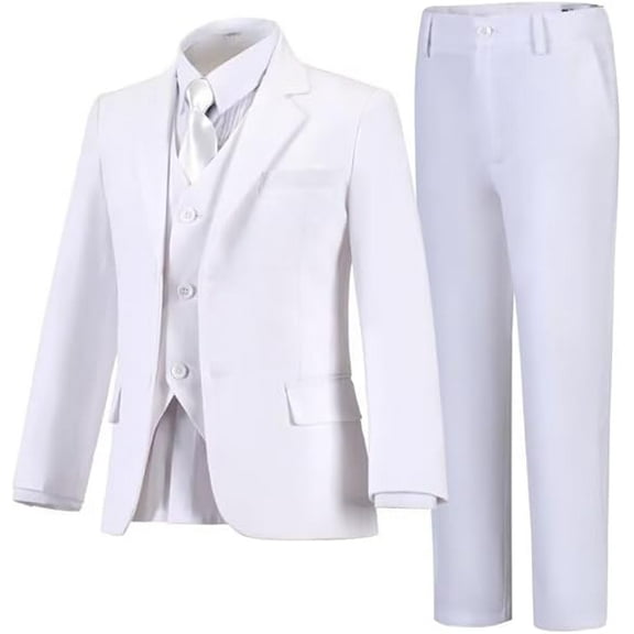 Lycody Boys' Suits 4 pieces Formal Tuxedo Slim Fit Boys Suit Set for Wedding Outfit Teen Boy Dress Clothes