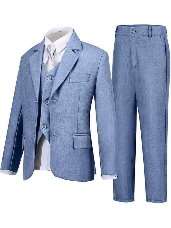 Boys' Suits 4 pieces Formal Tuxedo Slim Fit Boys Suit Set for Wedding Outfit Teen Boy Dress Clothes
