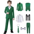 thumbnail image 1 of Lycody Boys Suits Black Suit for Boy Slim Fit Formal Toddler Kids 7Pcs Vest Dress Pants Blazer, 1 of 7