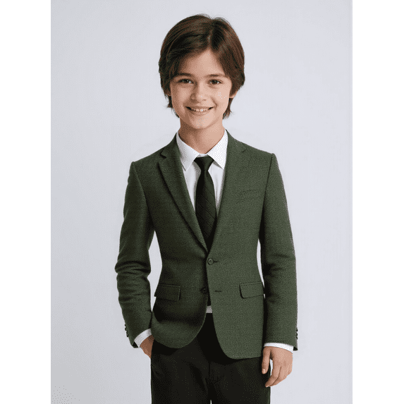 Lycody Kids Blazer Blazer Herringbone Jacket Fit Suit Formal Blazer for Party Wedding Homecoming 2T-20 for Kids and Boys