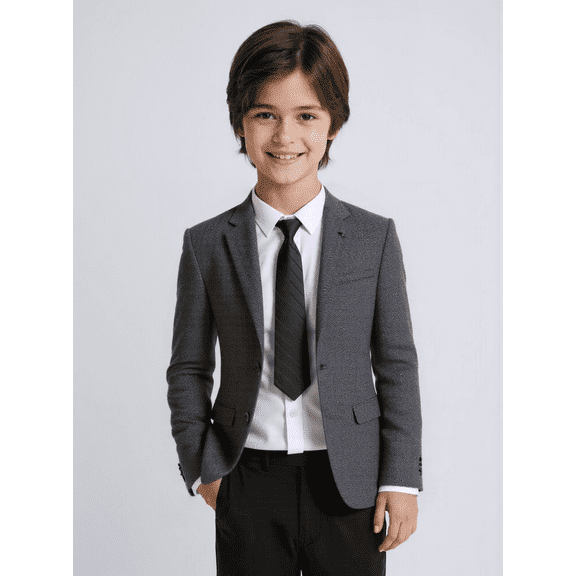 Lycody Kids Blazer Blazer Herringbone Jacket Fit Suit Formal Blazer for Party Wedding Homecoming 2T-20 for Kids and Boys