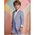 thumbnail image 1 of Lycody Kids' Classic Seersucker Tuxedo for Boys Formal Suit 2 Piece Boys Tuxedo Wedding Outfit Toddler Suit for Boys Jacket and Shorts, 1 of 6