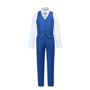 Lycody Kids and Boys Formal Dress Suit Set Outfit, from Toddlers to Teen, Adjustable Waist, Graduation, Wedding, Party, 2PCS, Vest and Pants