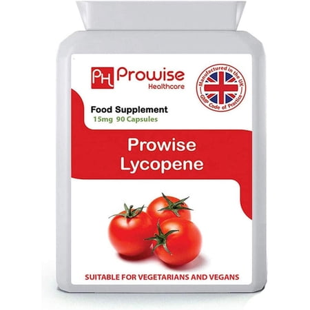 Lycopene 10% Beadlet 15mg 90 Capsules - UK Manufactured | GMP Standards by Prowise Healthcare - Suitable for Vegetarians and Vegans