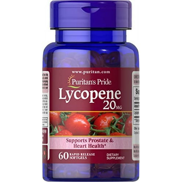 Lycopene 20 Mg, Promotes Prostate and Heart Health, 60 Count by Puritan