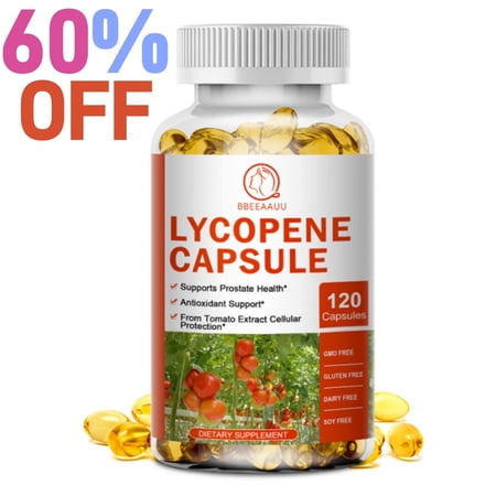 Lycopene Supplement 20 mg Capsules - Organic Tomato Extract Lycopene - Support Normal Prostate Health and Normal Heart Function for Men & Women - 120 Vegan Capsule