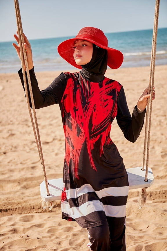 Lycra Black Burkini Modest Swimwear M2303 USA