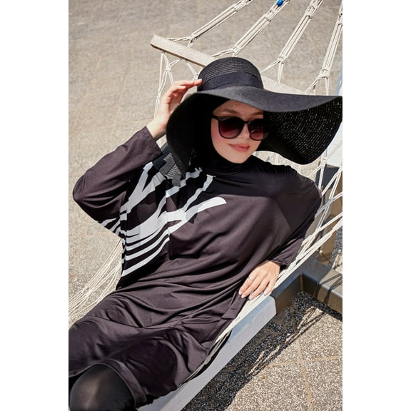Lycra Black Burkini Modest Swimwear M2308 USA