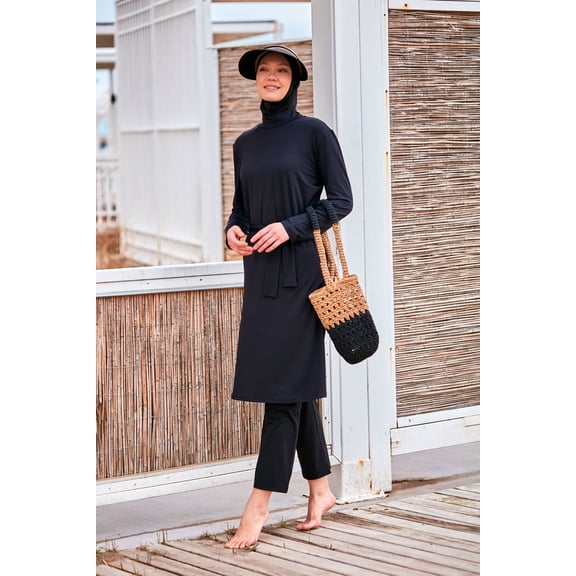 Lycra Black Burkini Modest Swimwear M2461