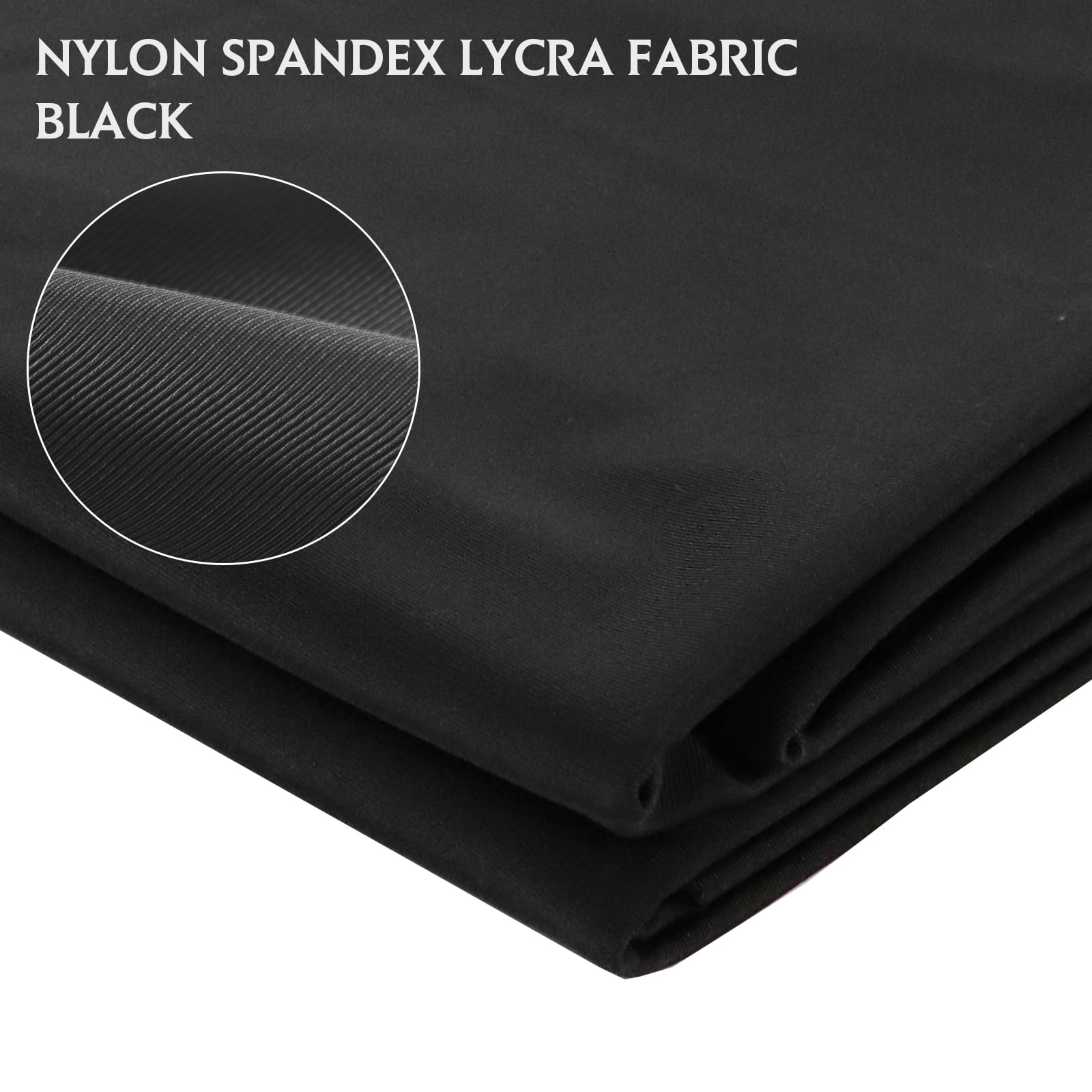 Lycra Fabric Stretch Nylon Spandex 58"W Black hand made For Leotards Costume Chair Cover Table Cloth