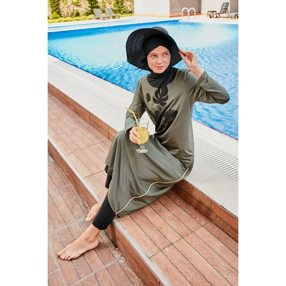 Lycra Khaki Burkini Modest Swimwear M2021 USA