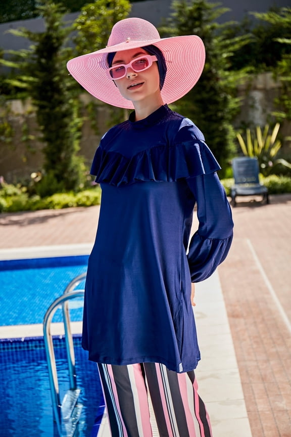 Lycra Navy Burkini Modest Swimwear M2012 USA