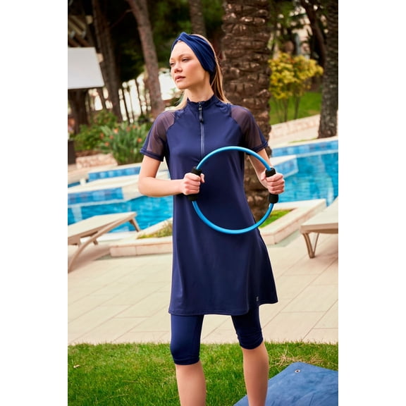 Lycra Navy Burkini Modest Swimwear M2449