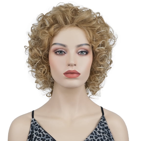Lydell 14" Long Soft Super Curly Synthetic Wig for Women, Brown #257TD613