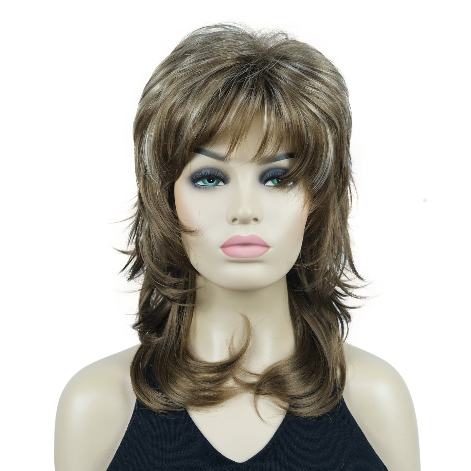 Lydell Long Shaggy Layered wig, Natural Straight Wavy Shags 