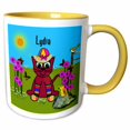 thumbnail image 1 of 3drose, Lydia - Decorative Smudgeart Art Design - Cat in Rainbow Socks, 11oz Two-tone Yellow Mug, 1 of 6
